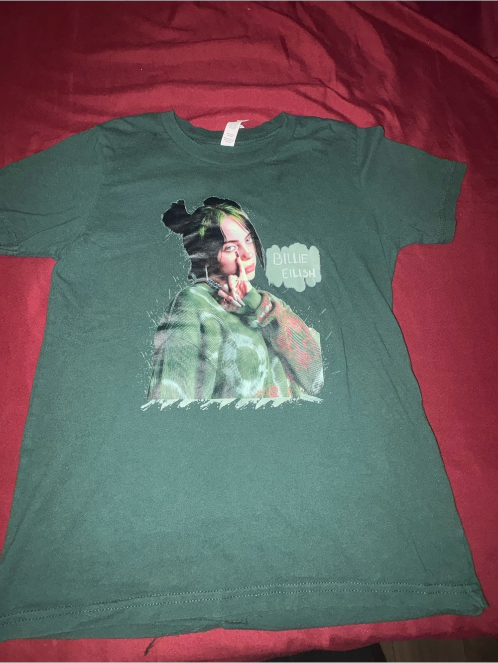 Billie Eilish Graphic Tee - Dark Green
